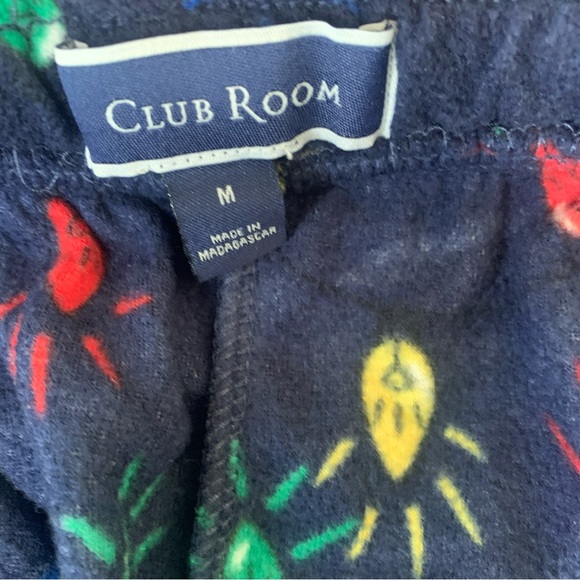 MACY*S Club Room Holiday Lights Fleece Drawstring Pajama Pants Navy Blue Men's M - Picture 4 of 5